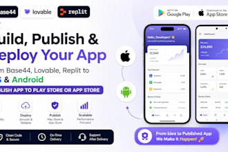 convert publish base44 lovable replit app to ios android to play store app store