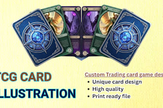 design custom tcg card fantasy card pokemon trading card game art design