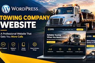 build wordpress towing website towing company website roadside assistance