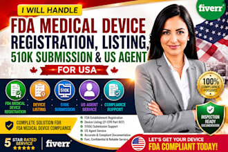 fda medical device registration, listing, 510k submission and US agent