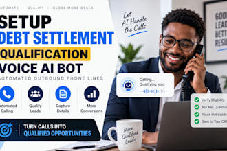 setup debt settlement qualification voice ai bot automated outbound phone avatar