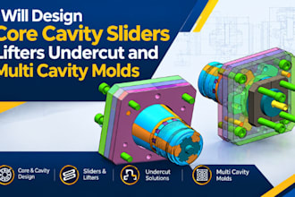 design core cavity slider lifter undercut and multi cavity mold