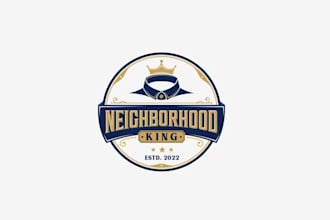 design blue collar neighborhood kings logo