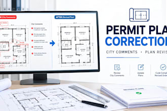 fix permit drawing corrections and city comments