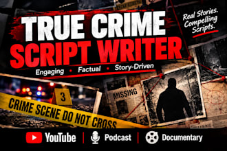 write french youtube script true crime script documentary script writing