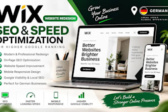redesign your germany wix website with SEO speed optimization for google ranking