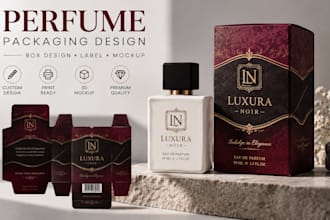 do perfume packaging design, soap label, box design, and luxury fragrance mockup