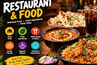 designs professional resturant food promotional posters and flyers