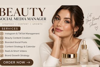 be beauty social media manager for instagram tiktok growth and content strategy