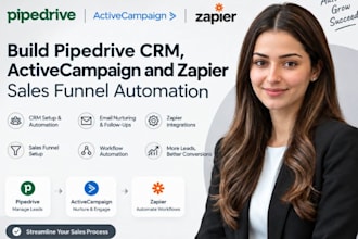 build pipedrive CRM activecampaign zapier sales funnel automation