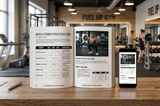 design printable fitness ebook and workout guide layout in canva for gym coaches