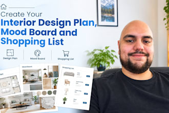 create your interior design plan, mood board and shopping list