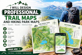 design professional trail maps and hiking park maps