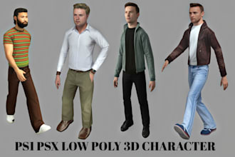 rig ps1 psx ps2 n64 retro low poly 3d character  3d animation for games