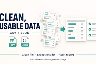 clean and validate your CSV or json data with an audit report