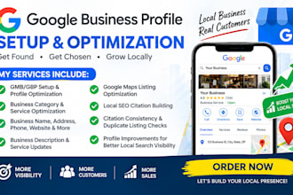 setup gmb, complete gbp optimization, gmb listing and ranking local SEO citation