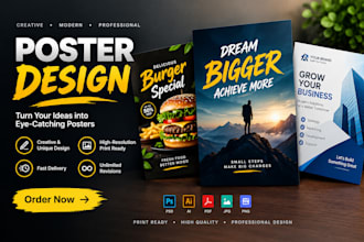design a professional modern poster, flyer and promotional poster