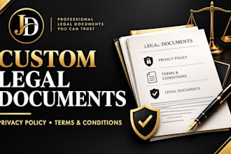 draft your privacy policy, terms and conditions and legal documents
