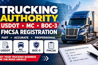handle usdot mc authority boc 3 and fmcsa trucking registration