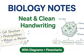 write neat biology handwritten notes with diagram