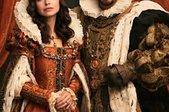 create renaissance royal family, royal couple portrait