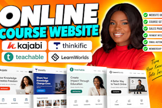 setup online course website kajabi podia thinkific teachable learnworlds website