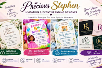 design wedding, birthday and baby shower invitations