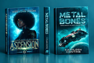do sci fi fantasy book cover, space opera book cover, dystopian kdp book cover