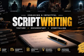 engaging scripts for youtube videos, documentaries and etc