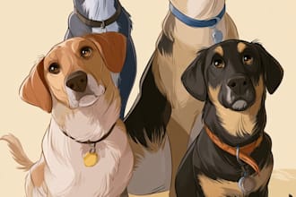 draw disney pet portrait illustration