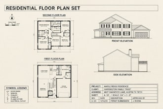 create USA residential floor plans architectura drawings and cad drafting permit