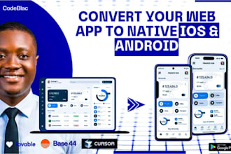 convert your base44,cursor, lovable web app to native ios and android mobile app
