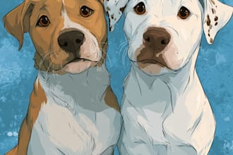 draw disney pet portrait illustration