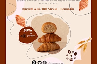 create attractive bakery posters and flyers