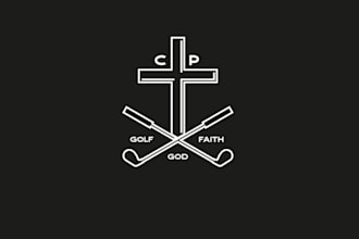 design golf faith god cross logo