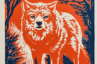 create a linocut illustration