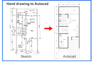 draw, redraw 2d architectural floor plan, blueprint autocad