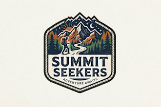 design a bold and adventurous hiking logo for your brand