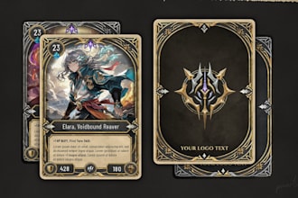 design card game template, card frame tcg card layout board game playing card