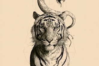 draw linocut vector illustrations of animals and animals