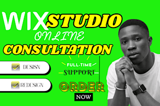 offer video consultation for wix studio website design, transfer to wix studio
