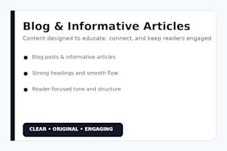 write SEO blog posts and engaging articles