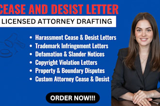 write a cease and desist letter as a licensed attorney