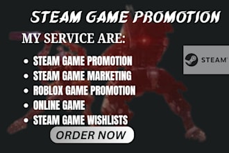 promote your steam, roblox, sandbox, or fortnite game and map to active players