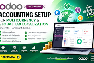 setup odoo accounting for multicurrency and global tax localization
