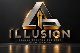 design a illusion logo 3d art for brands creator designer