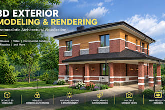 create realistic 3d exterior modeling and rendering of your building