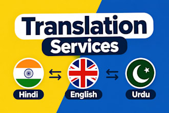 professionally translate english, hindi and urdu languages