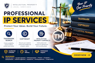 handle trademark search, copyright, and intellectual property contracts