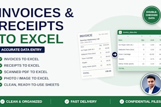 convert scanned invoices and receipts to excel accurately
